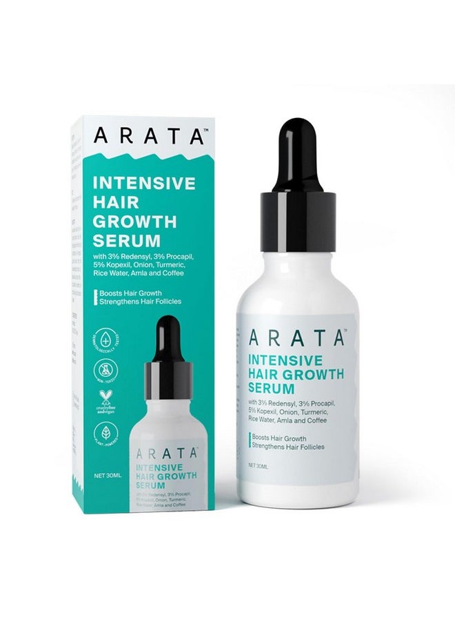 Intensive Hair Growth Serum | 3% Redensyl, 3% Procapil, Onion, Turmeric, Rice Water | Controls Hair Loss | Stimulates Hair Growth | Hair Growth Serum For Women & Men (30Ml/30 Grams)