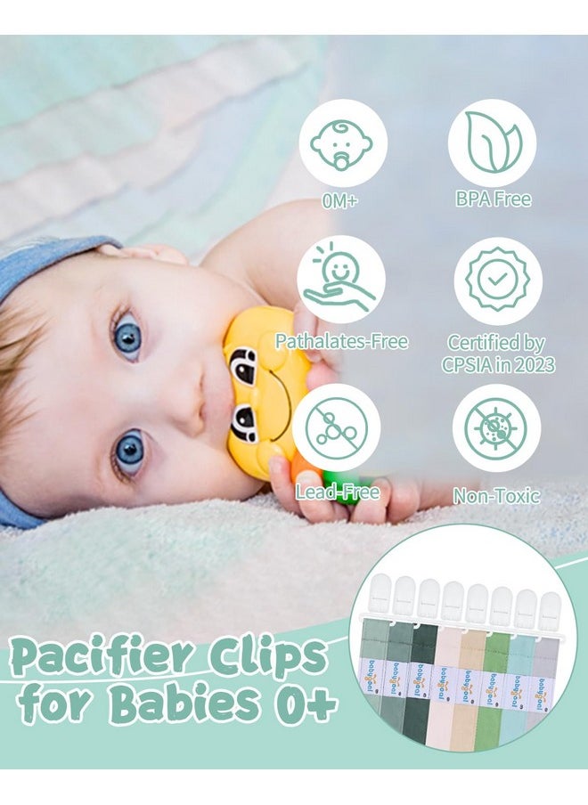 Pacifier Clips 8 Pack, Pacifier Holder Clips For Baby Boys And Girls Fits For Most Pacifier, Binkie Styles & Baby Teethers & Toys And Gift-Neutral Color 8Ps43