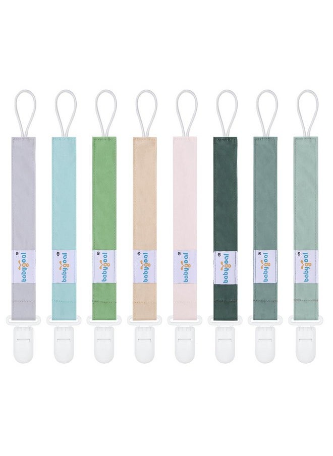 Pacifier Clips 8 Pack, Pacifier Holder Clips For Baby Boys And Girls Fits For Most Pacifier, Binkie Styles & Baby Teethers & Toys And Gift-Neutral Color 8Ps43