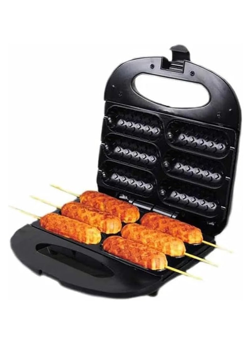 SOKANY08037 Hot Dog Maker, 750W High-Power Sausage and Bread Toaster, Double-Sided Heating for Quick Breakfast, Non-Stick Coating, Stainless Steel Panel, Safe Handle, Easy to Clean