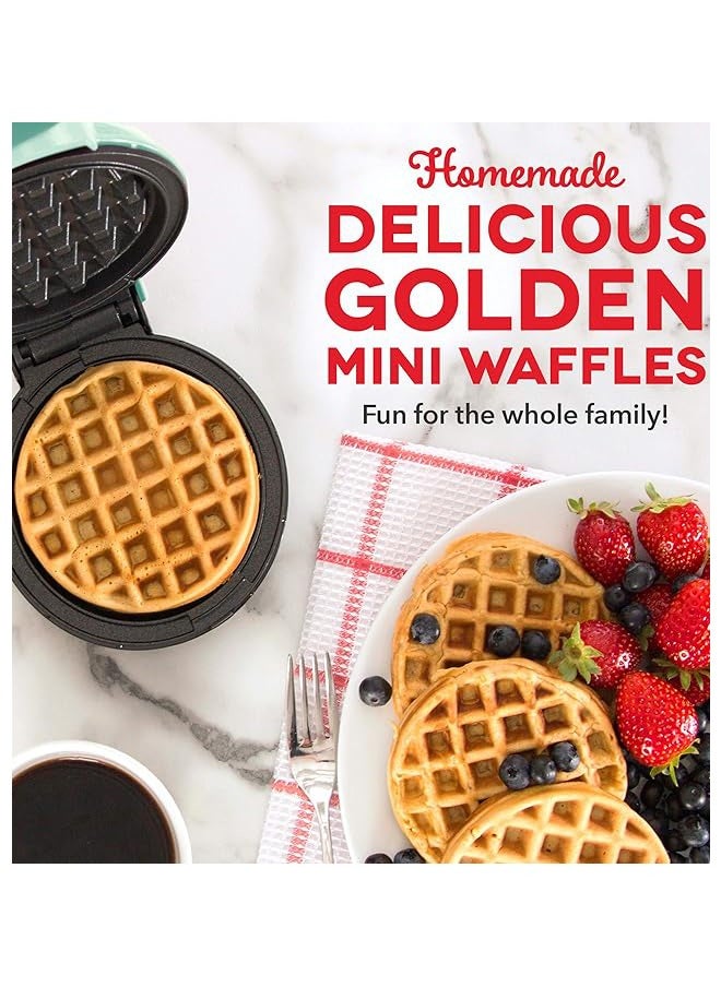 Mini Waffle Maker - Made With Premium Quality Plastic & Non-Stick Coating - Small Pancake Maker For Brownies, Cookies, Quesadillas, Calzones, Hash Browns and Other Foods