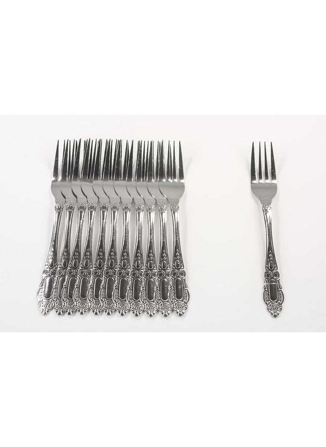 12 Pcs Dinner Forks, Food Grade Quality Stainless Steel Forks, 7.5 Inches, Flatware Table Forks, Salad Forks, For Home, Kitchen Or Restaurant, Metal Silverware, Dishwasher Safe. (12 Pack)