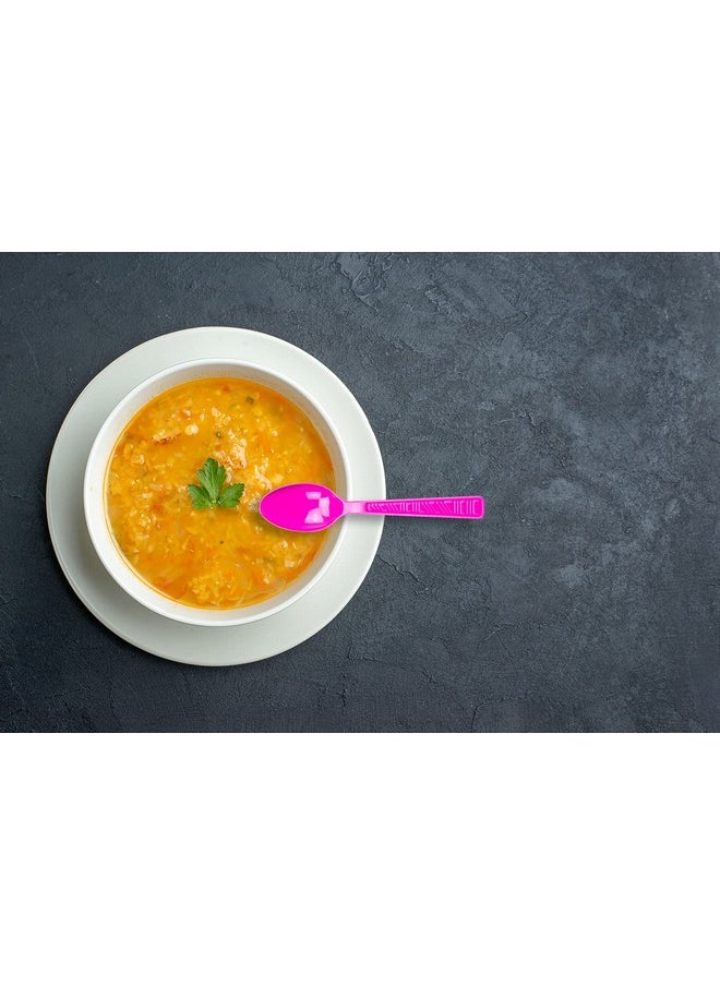 Plastic Cutlery Set, Fuschia Pink Plastic Silverware Sets For Parties, 96 Piece Bulk Heavy Duty Plastic Utensils Set (Fuschia Pink, 96 Pieces)