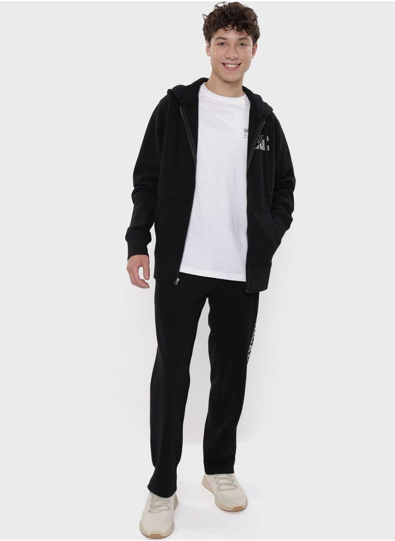 Graphic Zip Through Hoodie