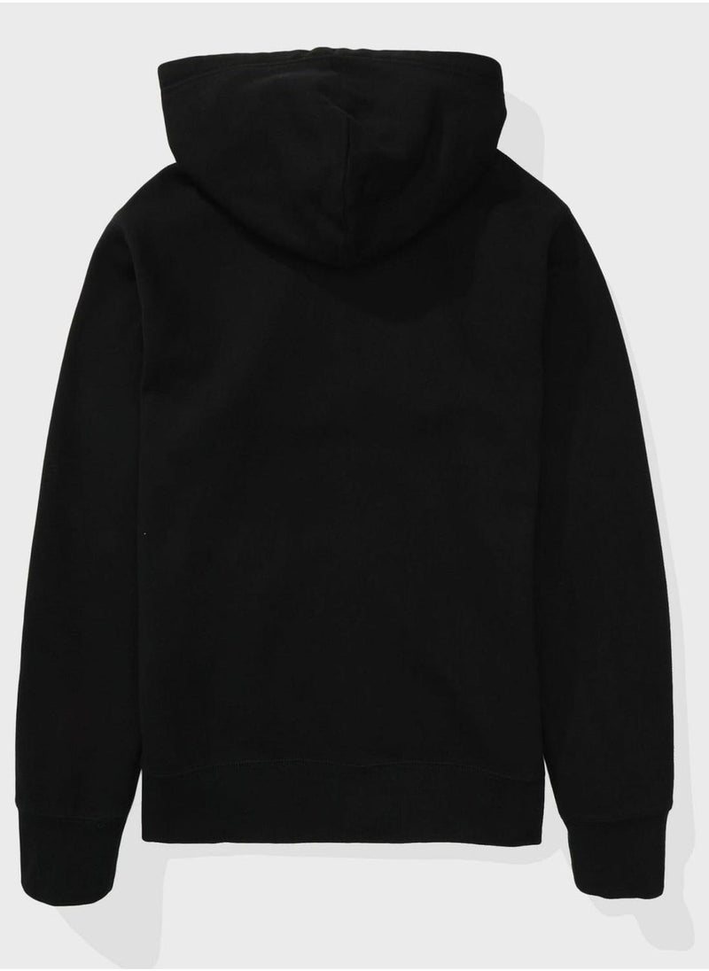 Graphic Zip Through Hoodie