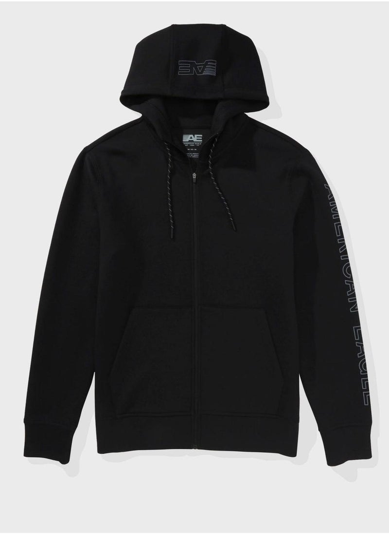 Logo Zip Through Hoodie