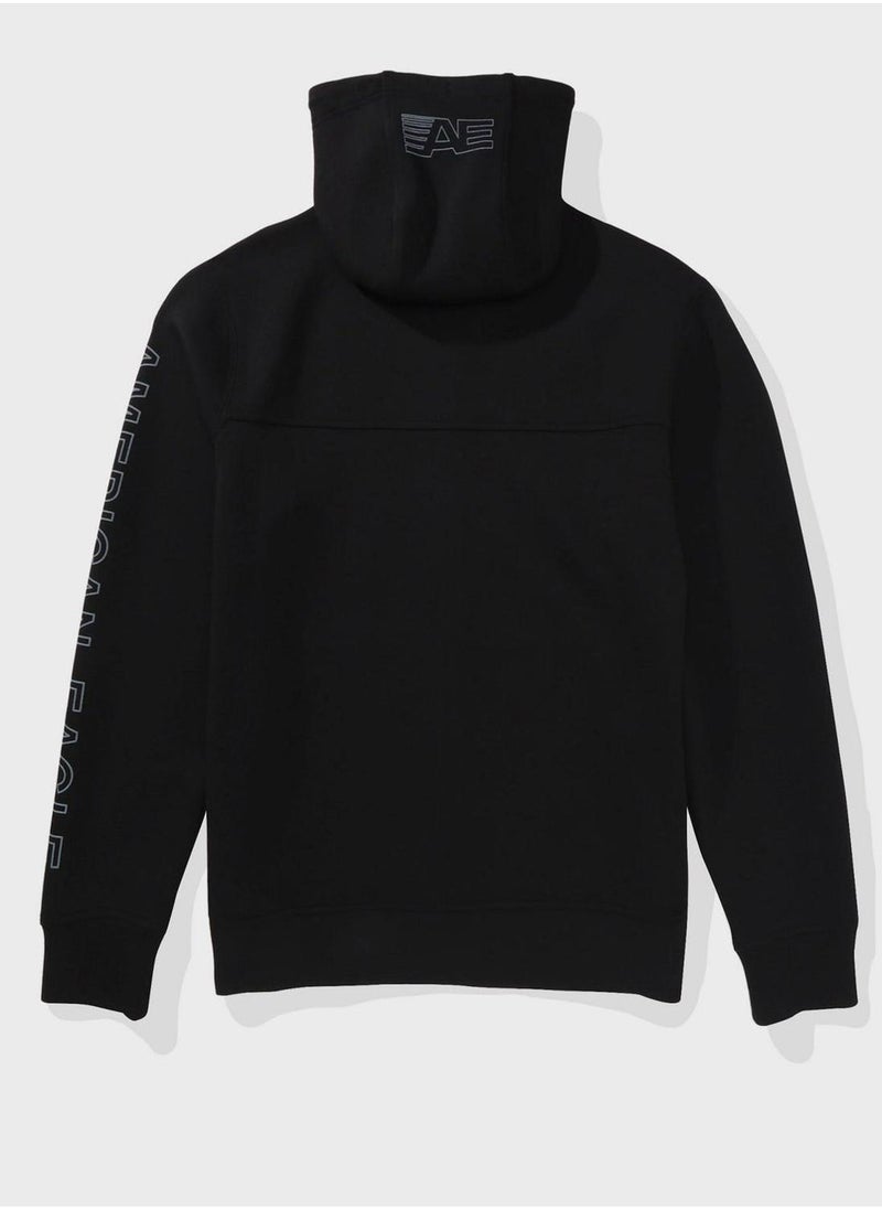 Logo Zip Through Hoodie