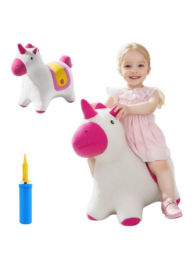 Fairy Bouncy Unicorn, Soft Plush Covered Bouncy Pal For Toddlers 1-3, Bouncy Animal Hopper, Inflatable Ride On Bouncer For Toddler, Baby Girl Boy Toy Gift 18 Month 2 3 4 5 Year Old