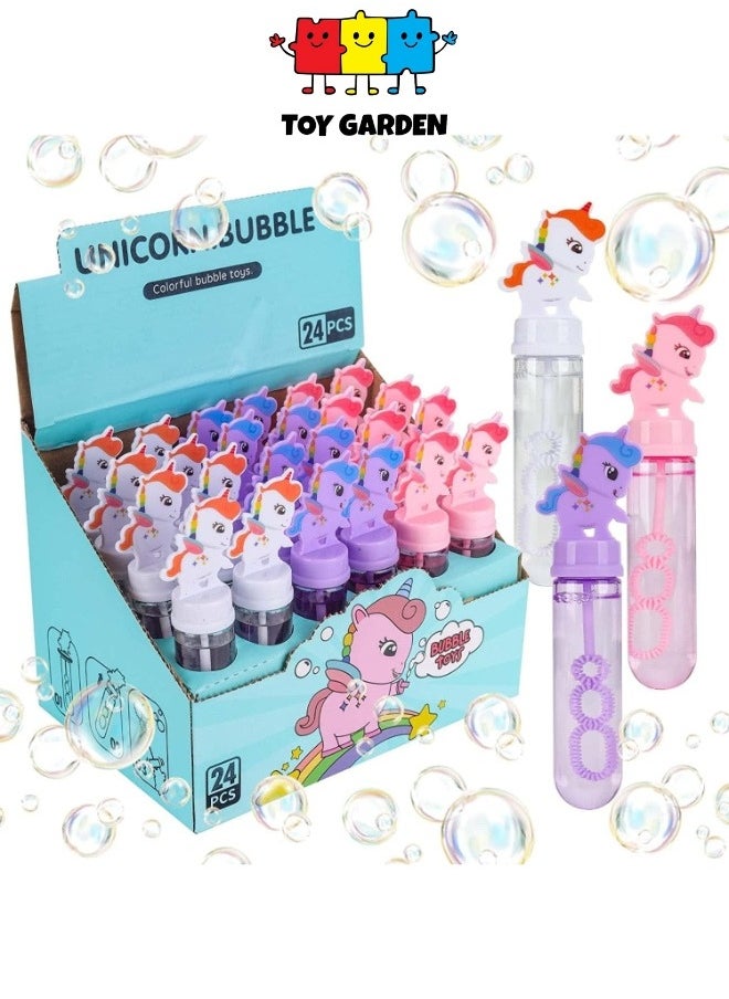 Unicorn Bubbles Party Favors For Kids -24Pcs Return Gifts for Birthday Party Kids/Unicorn Birthday Giveaways For Kids Bulk Birthday Party, Mini Toys Bubble Wand For Kids