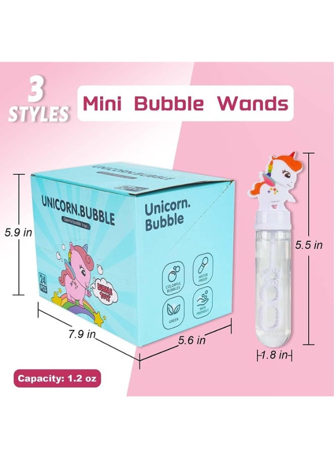 Unicorn Bubbles Party Favors For Kids -24Pcs Return Gifts for Birthday Party Kids/Unicorn Birthday Giveaways For Kids Bulk Birthday Party, Mini Toys Bubble Wand For Kids