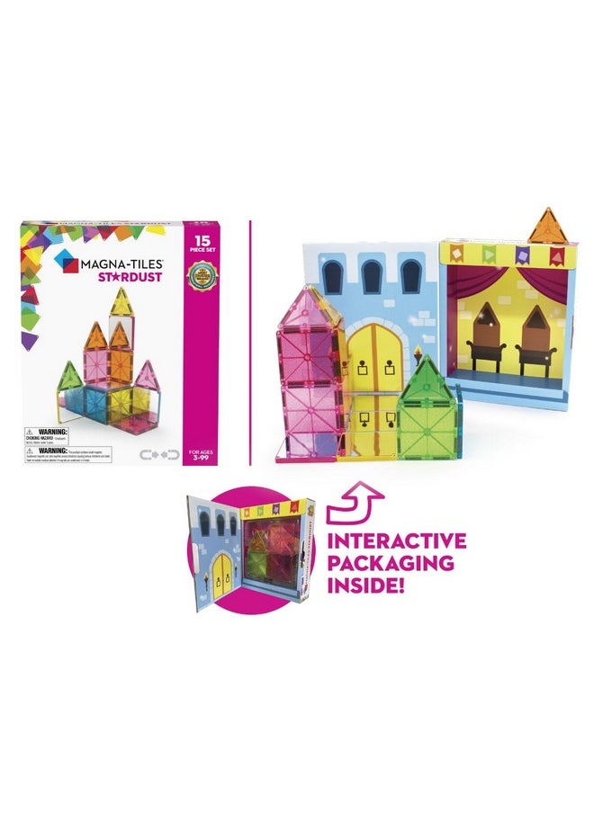 Stardust 15-Piece Magnetic Construction Set, The Original Magnetic Building Brand, 3-99 Years With 4 Mirrored Squares