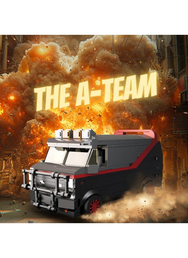 A Team Van Building Set, Vandura Car Compatible With Lego, A-Team Van Nostalgic Movie Classic Replica Van Car Birthday Gift For Fans, Adults, Children'S Home Desktop Decoration (450Pcs)