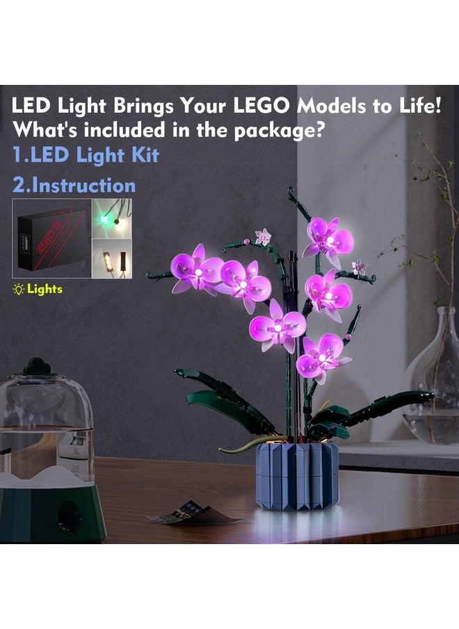 Led Light Set Compatible With 10311 Orchid Set, Pink Lighting Compatible With Orchid Set (No Model), Creative Diy Decor Orchid Flower Light Kit (Only Lights)