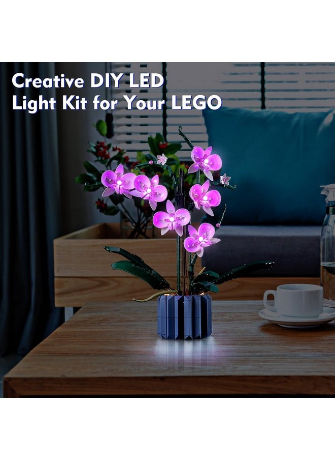 Led Light Set Compatible With 10311 Orchid Set, Pink Lighting Compatible With Orchid Set (No Model), Creative Diy Decor Orchid Flower Light Kit (Only Lights)