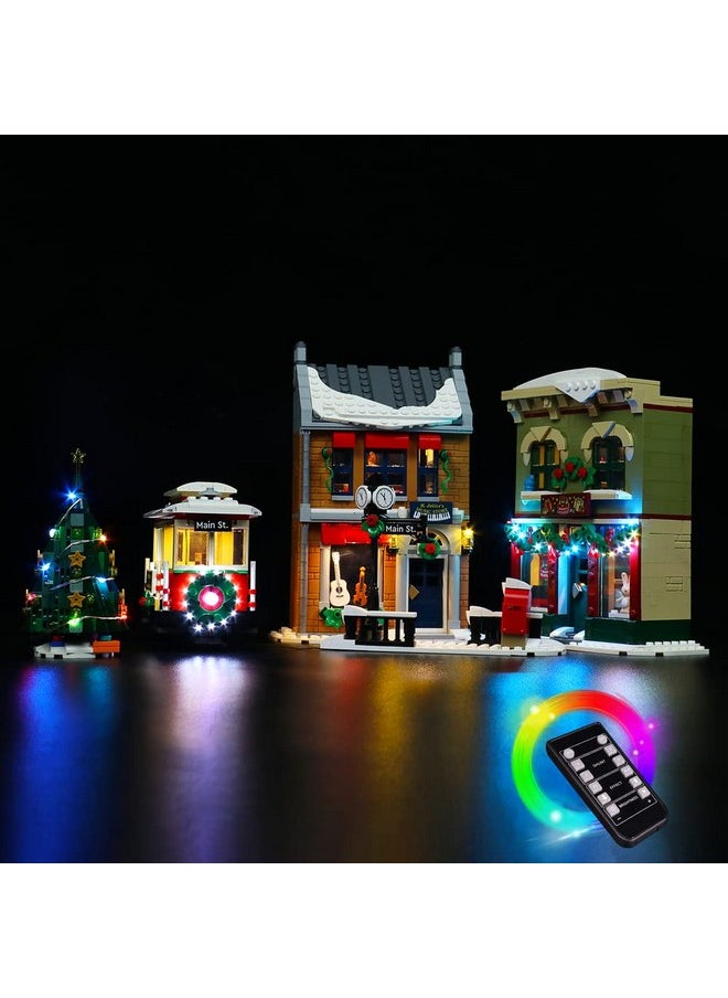 Led Light Kit Compatible With Lego Holiday Main Street 10308 (No Model)，Lighting Kit Compatible With Lego 10308 Christmas Building Toys, Creative Diy Block Light Kit (Remote-Control Version)