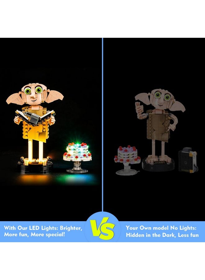 Led Light Kit Compatible With Dobby The House-Elf 76421, Creative Lighting Set Accessories Compatible With 76421 Building Set (Lights Only, No Models)