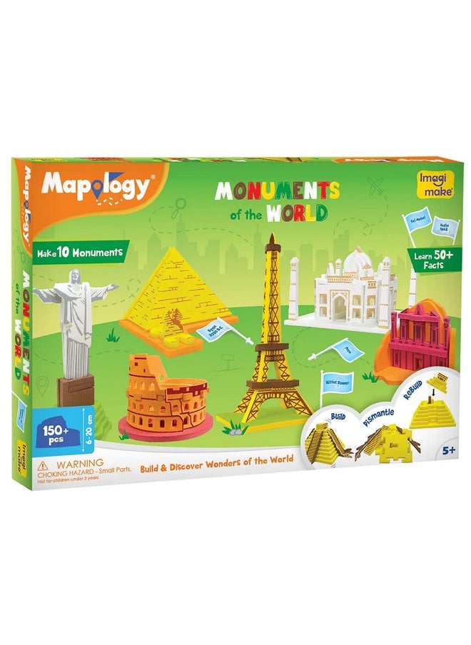 Mapology - Monuments Of The World Educational Toy And Learning Aid - Puzzles For Kids For Age 5 Years+