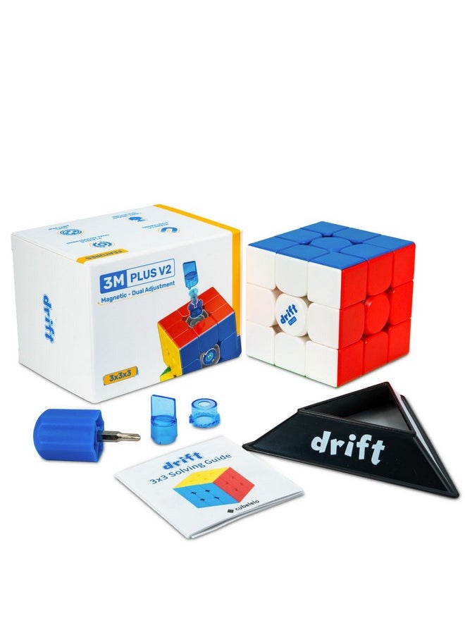 Drift 3M Plus V2 3X3 (Magnetic) (2024 New Upgraded Version) | Based On Moyu Rs3M V5 | Dual-Adjustment System | Speedcube For Kids & Adults | Magic Speedy Stress Buster Brainstorming Puzzle