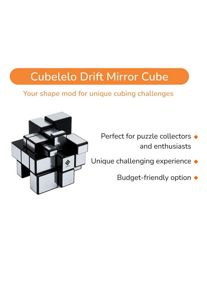 Drift 3X3 Mirror (Silver) Magic Speed Cube | Shape Shifter Cube | Speedy Stress Buster Brainstorming Puzzle | Ideal For Kids & Adults | High-Performance Bump Cube