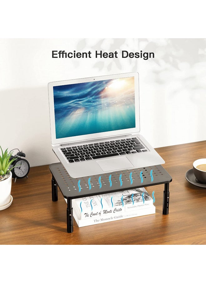 Monitor Stand, Monitor Stand Riser 3 Height Adjustable, Monitor Riser with Airflow Vents, Laptop Stand for Desk, Laptop Riser, Desk Organizer for Monitor, 15.6