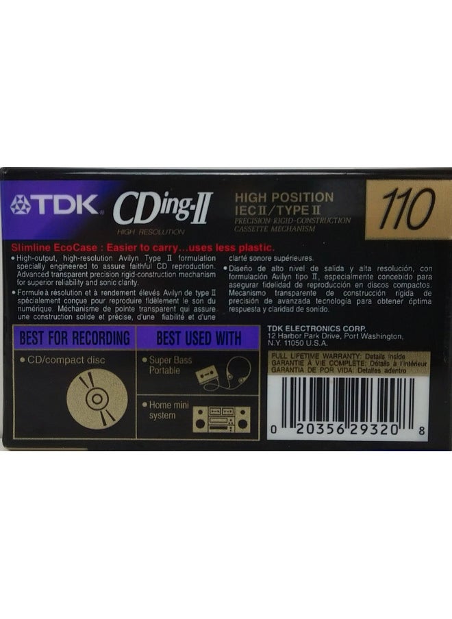 TDK CD POWER AUDIO CASSETTE 110 MINS