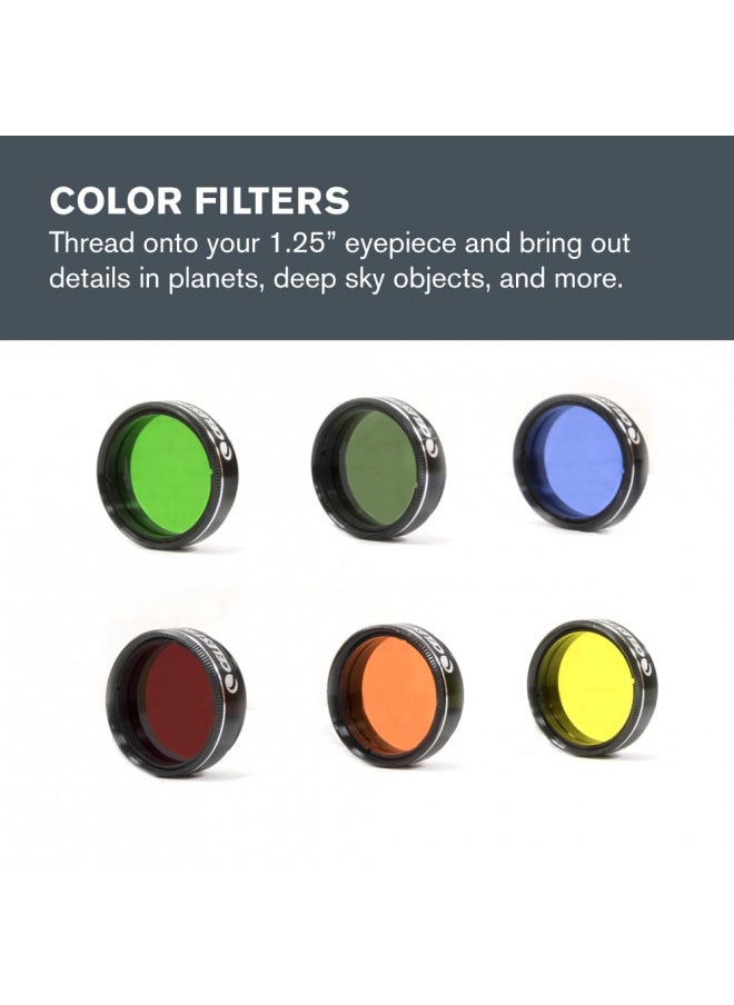 Celestron 1.25 Eyepiece and Filter Accessory Kit 14 Piece Telescope Accessory Set Plossl Telescope Eyepiece Barlow Lens Colored Filters Moon Filter Sturdy Metal Carry Case