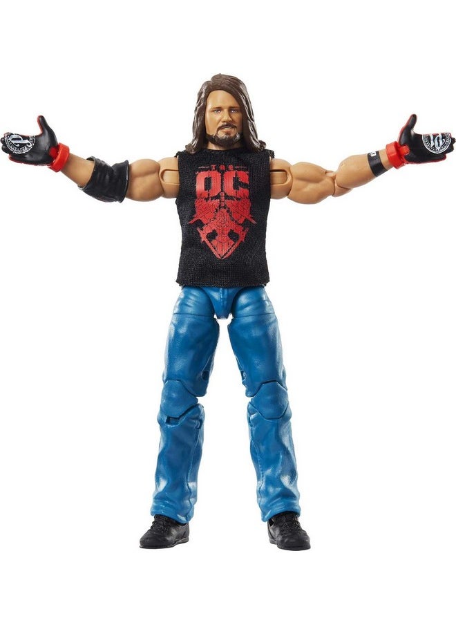 Mattel Aj Styles Wrestlemania Elite Collection Action Figure With Entrance Shirt & Vince Mcmahon Build-A-Figure Pieces, 6-In / 15.24-Cm Posable Collectible Gift For Fans Ages 8 Years Old & Up