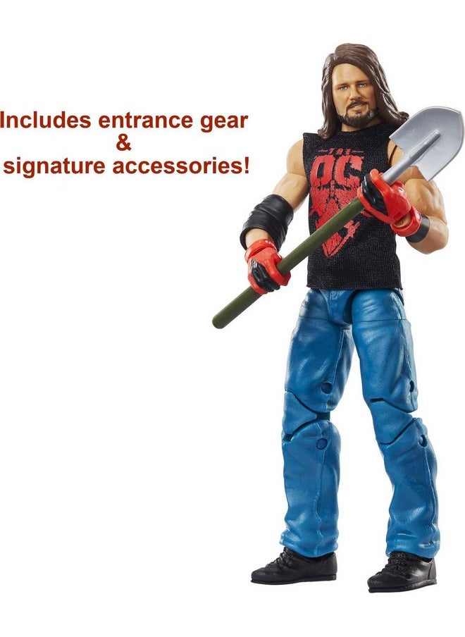 Mattel Aj Styles Wrestlemania Elite Collection Action Figure With Entrance Shirt & Vince Mcmahon Build-A-Figure Pieces, 6-In / 15.24-Cm Posable Collectible Gift For Fans Ages 8 Years Old & Up