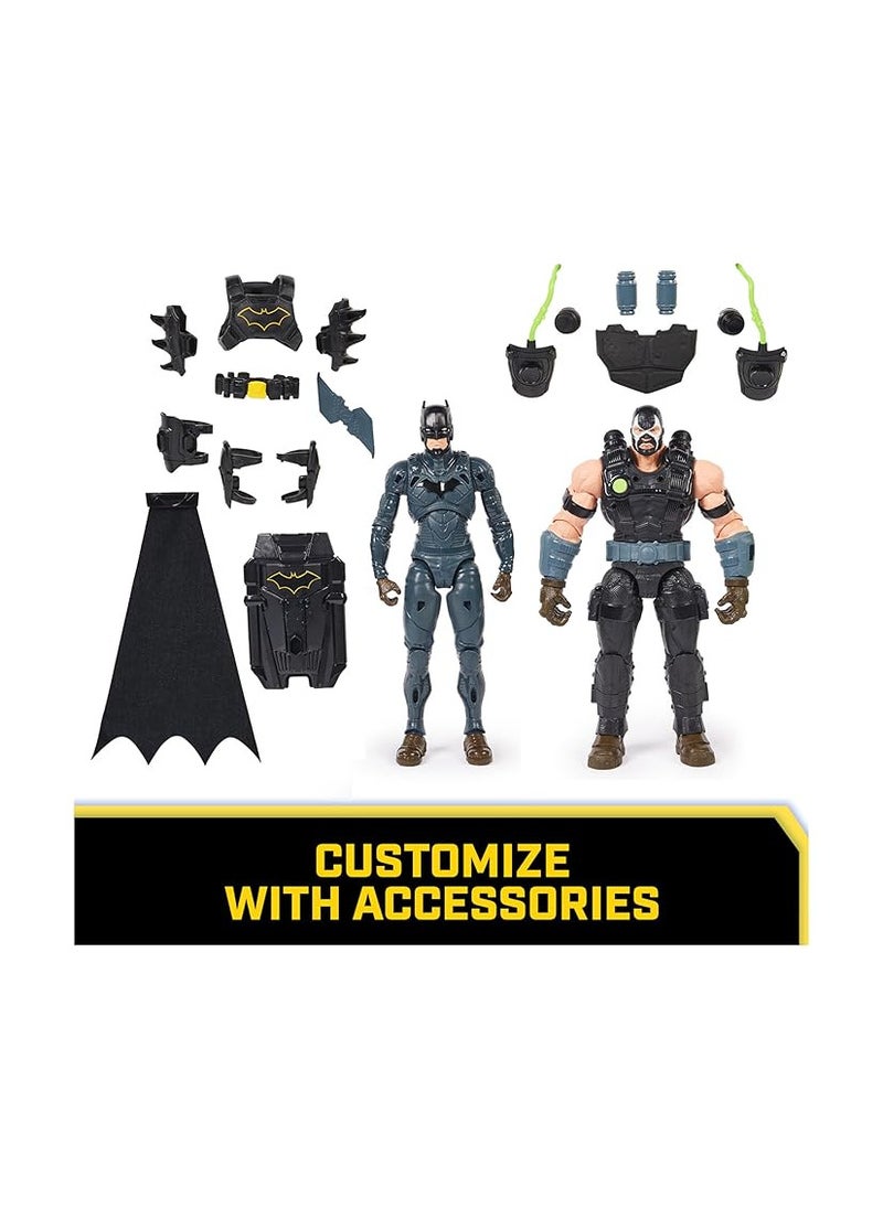 DC ComicsBatman Adventures Battle Pack, Bane and Batman Action Figures Set, 14 Armour Accessories, 30-cm Super Hero Kids’ Toy for Boys & Girls