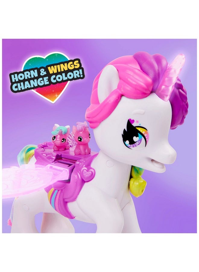 Colleggtibles, Hatchicorn Unicorn Toy With Flapping Wings, Over 60 Lights & Sounds, 2 Exclusive Babies, Kids Toys For Girls Ages 5 And Up