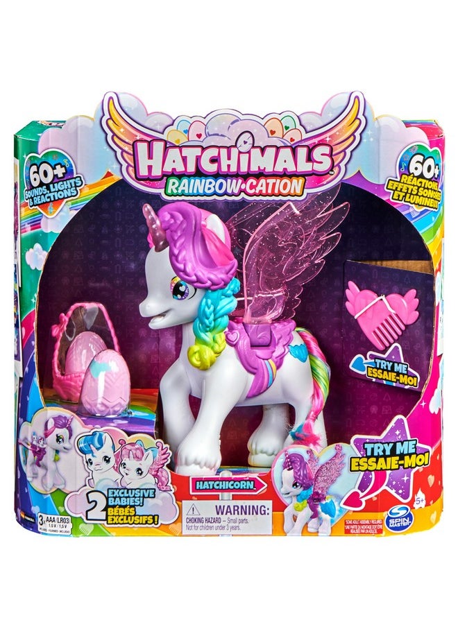 Colleggtibles, Hatchicorn Unicorn Toy With Flapping Wings, Over 60 Lights & Sounds, 2 Exclusive Babies, Kids Toys For Girls Ages 5 And Up