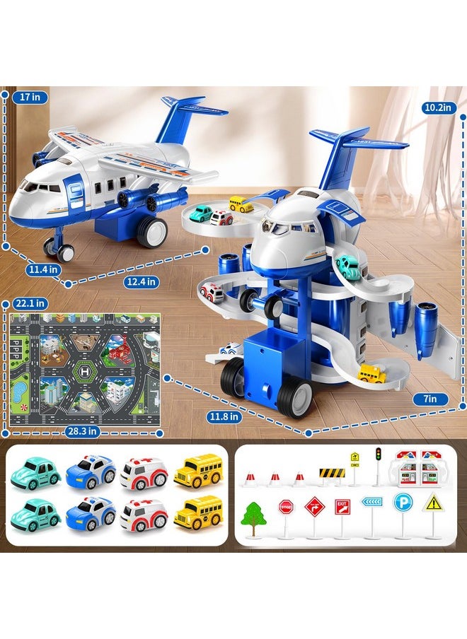 Kids Airplane Boy Toys For 3 4 5 Year Old Boys - Car Race Track For Kids Ages 3-5 With 8 Mini Car Toys, Toddlers Educational Toy, Birthday Gifts For Boys 3-5, Birthday Gift For Boys Girls 3-5