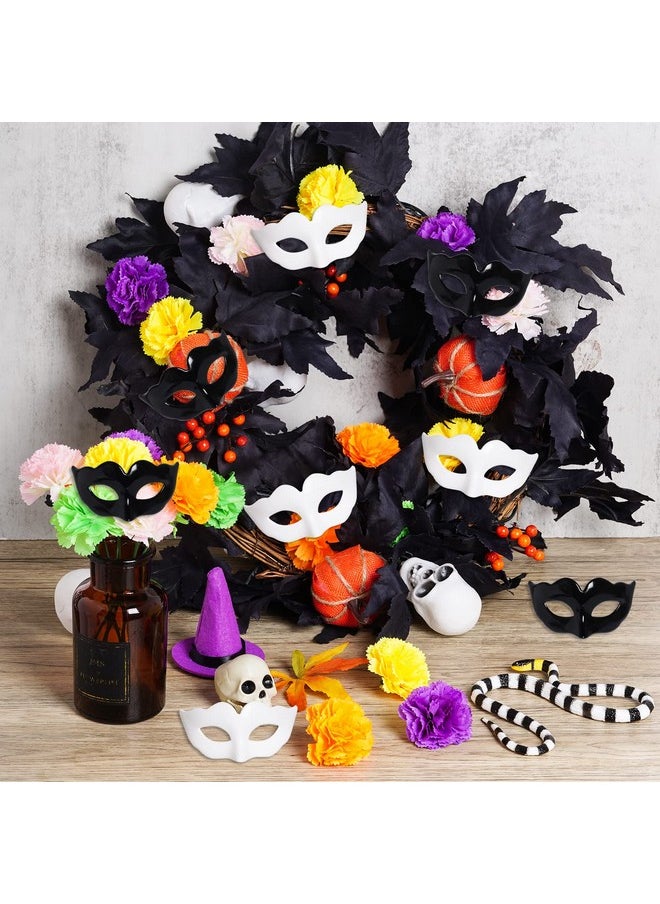 20 Pieces Mini Masquerade Mask Small Mardi Gras Masks Small Venetian Mask Masquerade Masks Vintage Antique Masks (Black And White, Small)