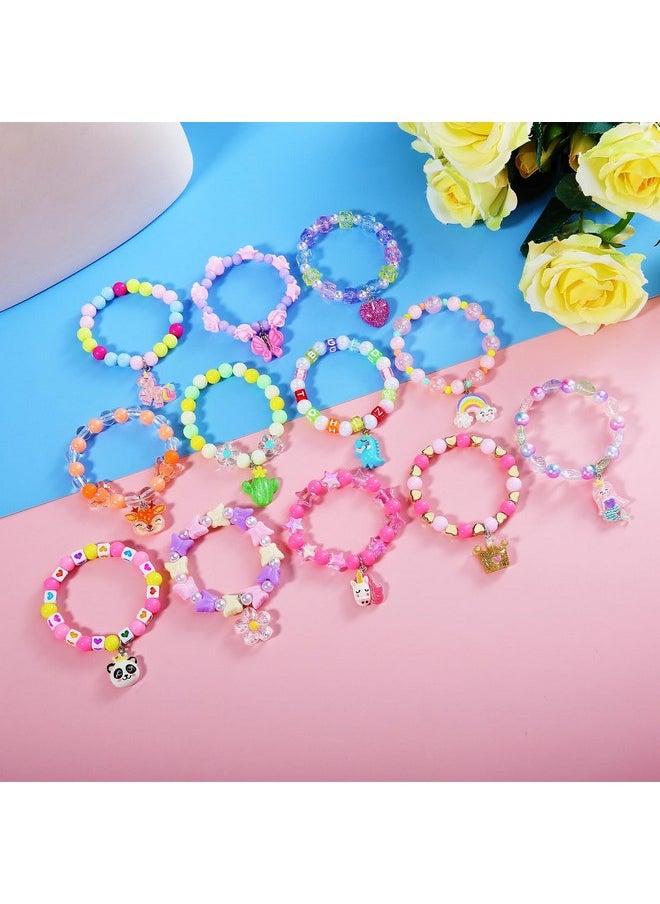 Bracelets For Girl Kids 12Pc Jewelry For Little Girl Unicorn Friendship Bracelets Unicorn Flower Pink Sheep Bracelets Baby Girl Teen Bracelet Princess Party Favors