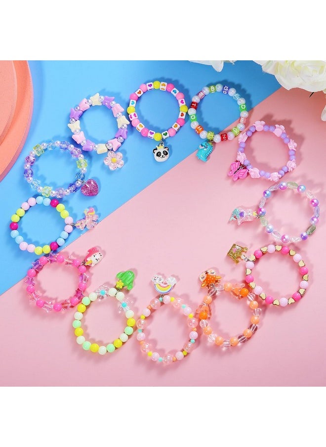 Bracelets For Girl Kids 12Pc Jewelry For Little Girl Unicorn Friendship Bracelets Unicorn Flower Pink Sheep Bracelets Baby Girl Teen Bracelet Princess Party Favors