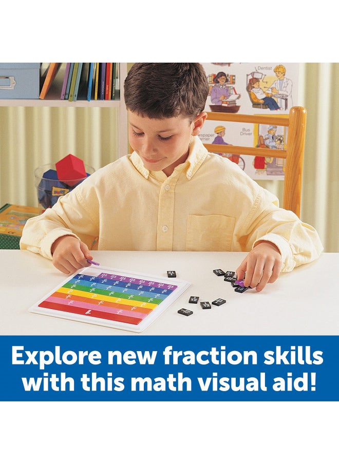 Learning Resources Rainbow Fraction Tiles - 54 Pieces, Ages 6+ Early Math Skills, Visual Aid, Math for Kids, Teacher Supplies