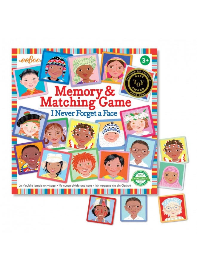 eeBoo: I Never Forget a Face, Memory & Matching Game, Developmental and Educational, 24 Pairs to Match, Single or Multiplayer Function, For Ages 3 and up