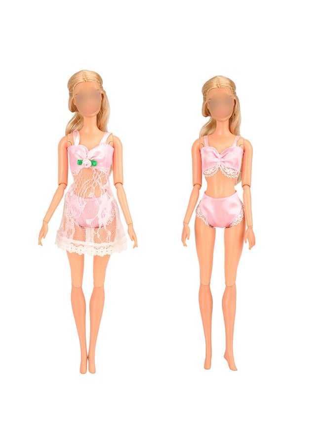 Doll Pajamas Sleep Suit Sleepwear Clothes Compatible For 11.5 Inch Girl Doll (4 Sets)