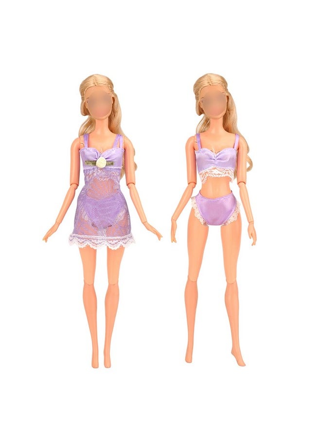 Doll Pajamas Sleep Suit Sleepwear Clothes Compatible For 11.5 Inch Girl Doll (4 Sets)