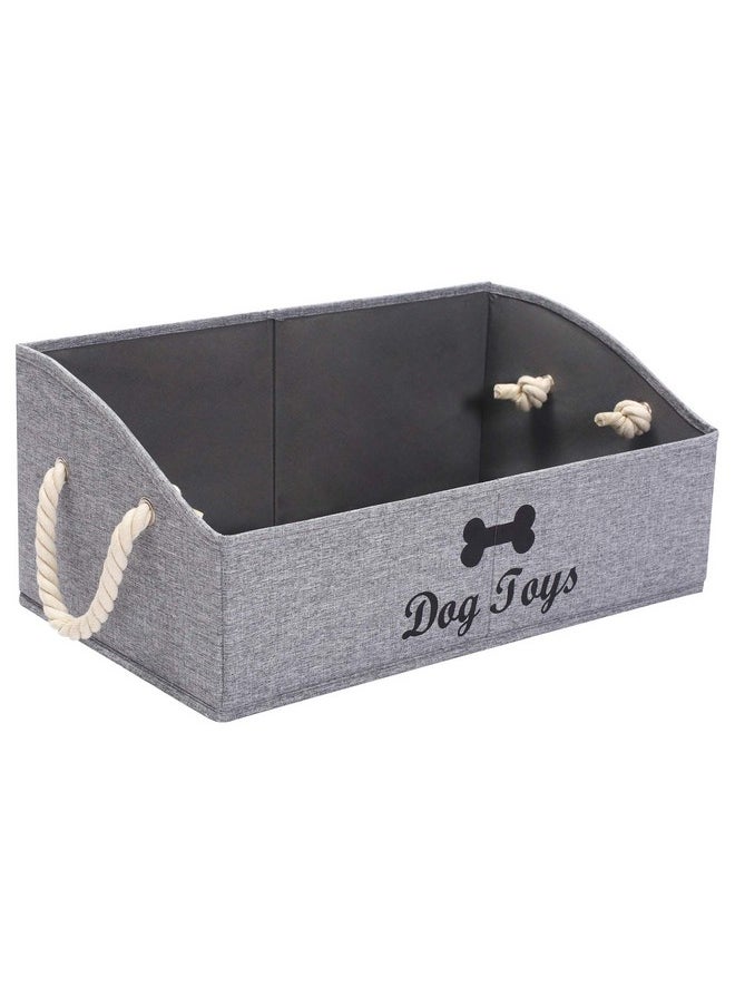 Large Dog Toy Bin Puppy Shallow Toy Baskets Dog Toy Storage Perfect For Living Room Playroom Closet Home Organization - Snow Gray