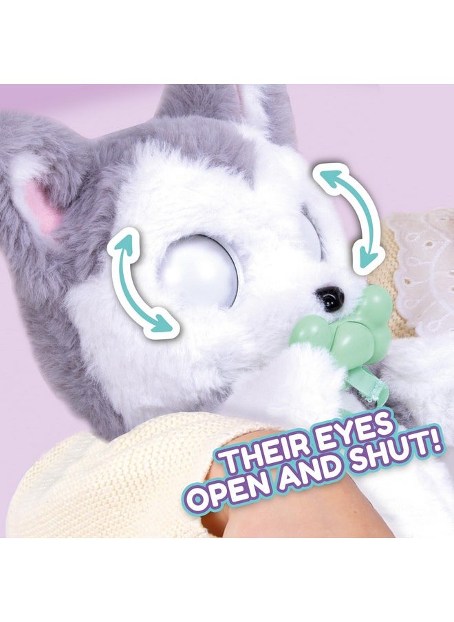 Baby Paws - Siberian Husky Puppy With Carrier | Soft And Cuddly Toy Puppy That Make 5 Adorable Sounds For Kids, Ages 4+