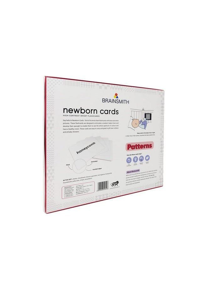 Flash Card For Babies - Pattern Learning, High-Contrast Picture Cards Set For New Born Baby And Infants (0-6 Month Old) - Sight And Brain Development, Black/White