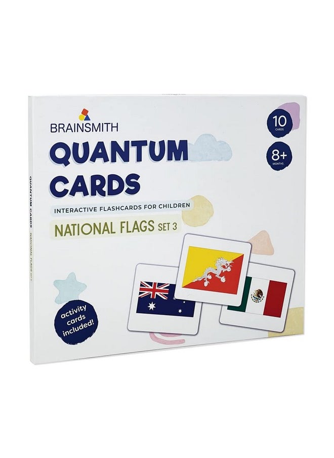 Quantum Flash Cards, National Flags - Educational Flashcard Set 3 For Toddlers And Kids (8 Months To 8 Years) For Brain Development