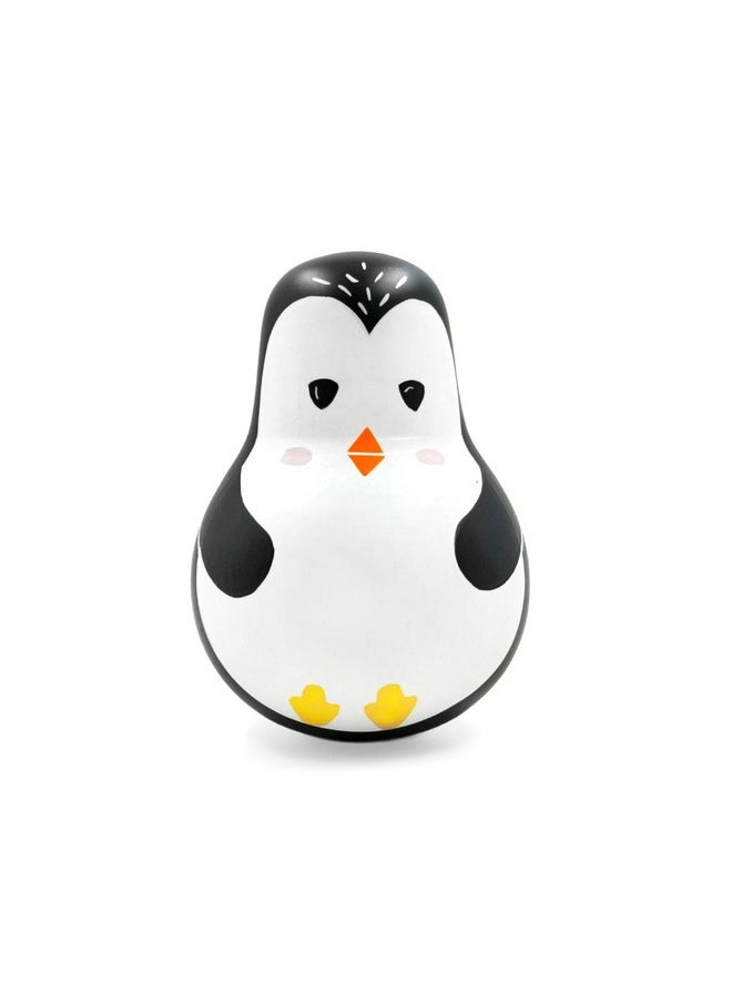 Wooden Wobbly Roly Poly Toy- Penguin (1 Years+) | Multicolor | 100% Natural | Non-Toxic | Child Safe Paints | No Plastic | No Batteries | Sensory Toy