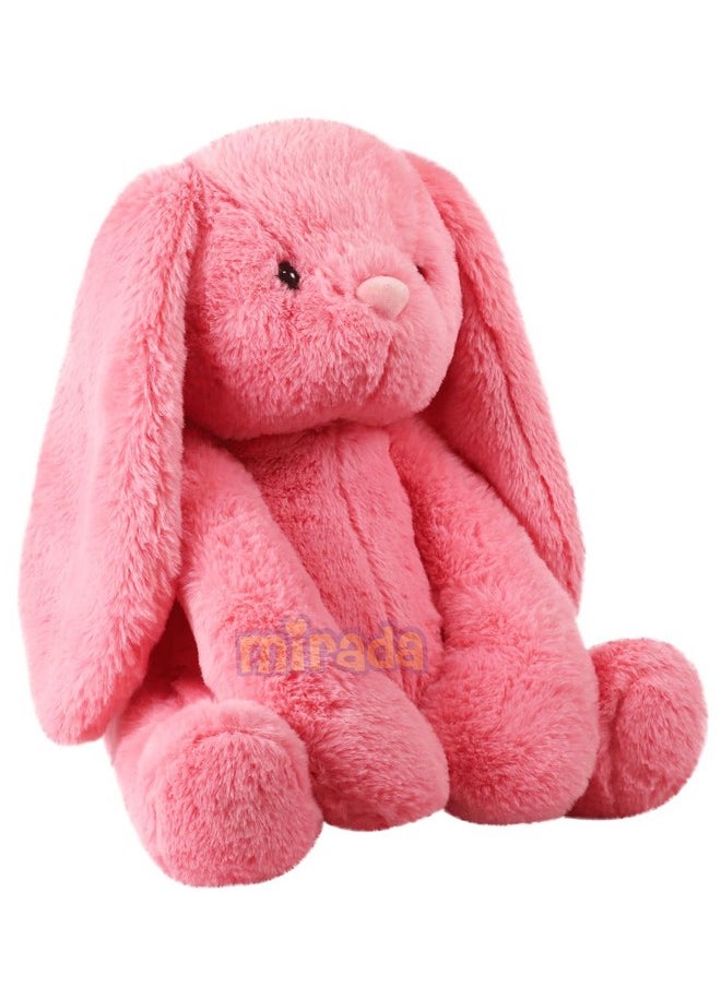 Cute Coral Bunny Soft Toy For Girls/Kids | Huggable Rabbit With Long Ears | Soft Stuffed Floppy Plush Animal | - 35Cm