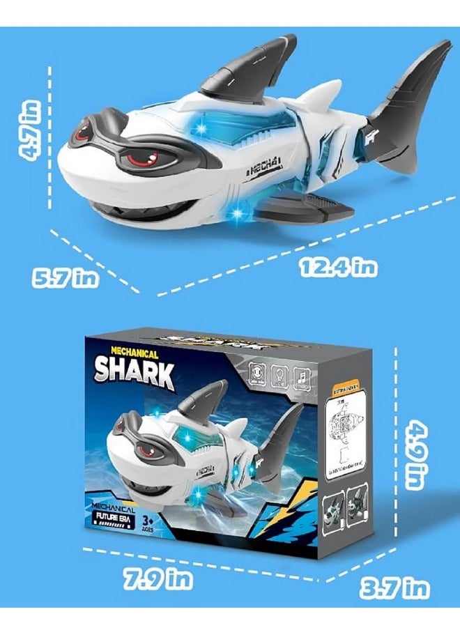 ® Mechanical Shark Fish Toy Bump And Go Shark Toy With Light And Music 360 Movement Fish Toy