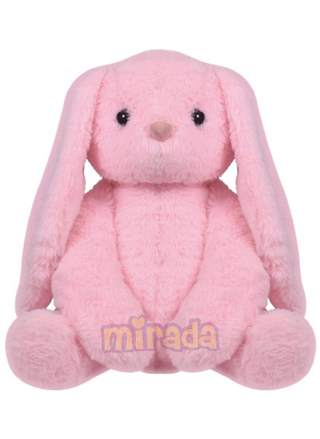 Cute Pink Bunny Soft Toy For Girls/Kids | Huggable Rabbit With Long Ears | Soft Stuffed Plush Animal | - 35Cm