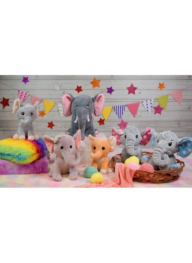 Enchanting Plush Grey Elephant Soft Toy - Adorable With Pink Polka Dots Ear -25Cm