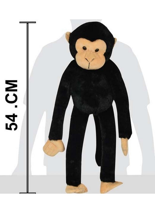 Cute Hanging Black Velcro Monkey Soft Toy | Gift For Girls/Kids | Stuffed Plush Animal | - 52Cm