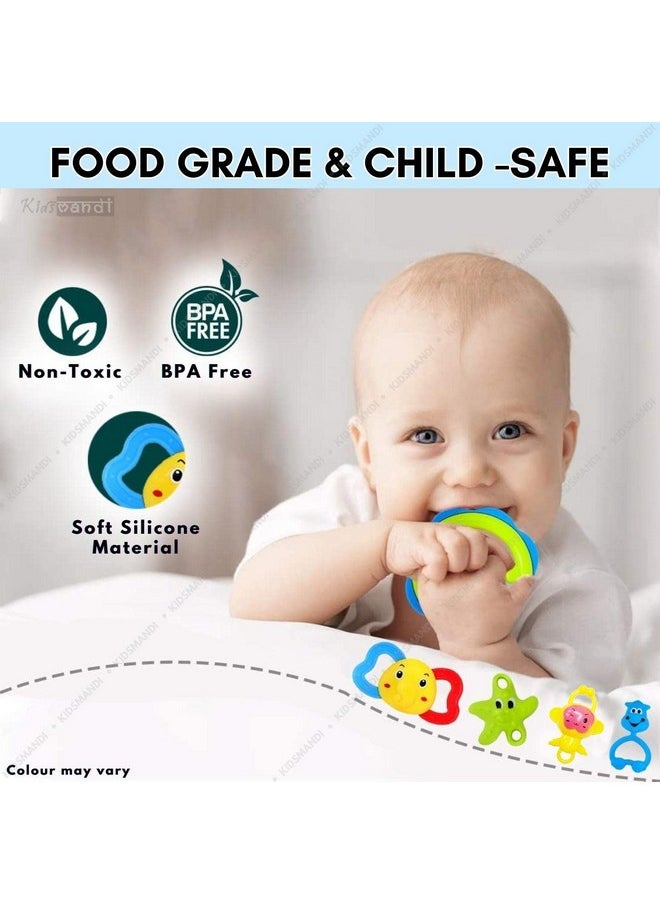 ® Rattle & Teether Set Of 5 Pcs | Non Toxic And Suitable For Babies, Toddlers And Infants | Gift For New Born (Bis Approved),